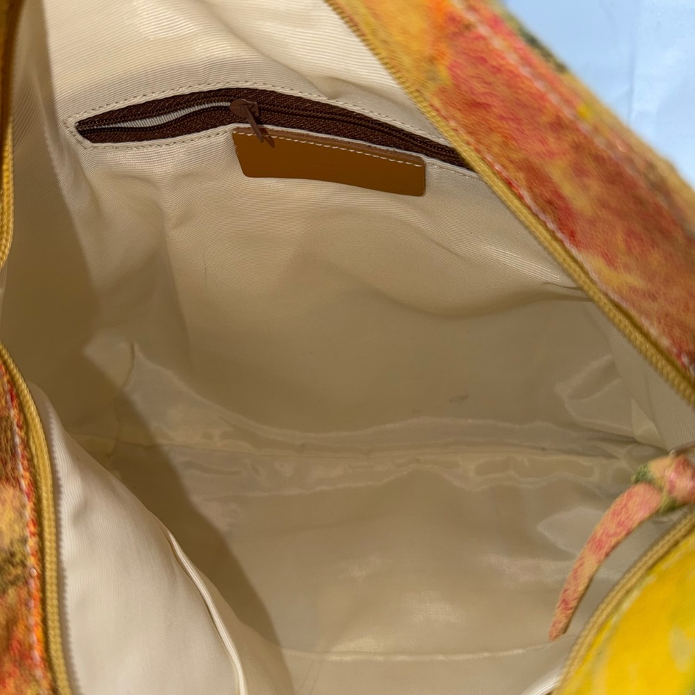 Floral Multicolor Italian Leather Shoulder Bag - Picture 8 of 11